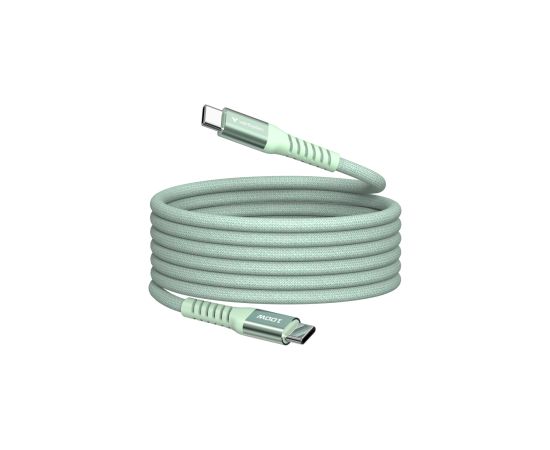 Kabelis Verbatim Sync & Charge Magnetic Type-C  100W 120cm Green Data USB kabeļi