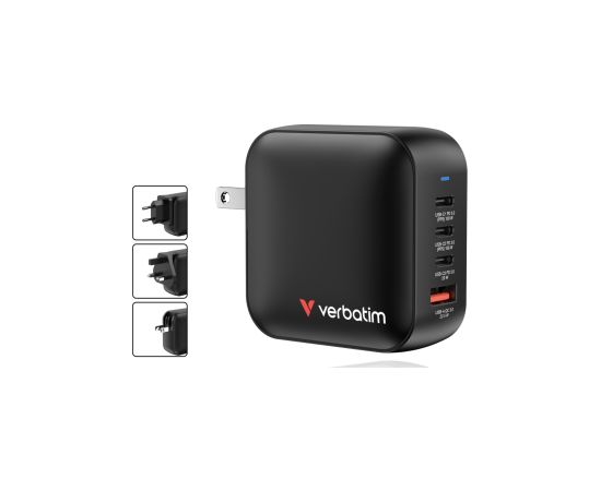 Lādētājs Verbatim Universal Mini GaN Wall Charger 100W UK + EU