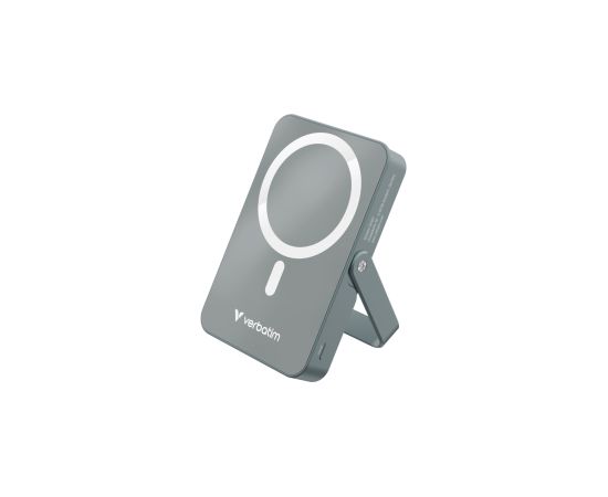 Enerģijas krātuve Verbatim Charge n Go 10000mAh Magnetic Wireless Charge Grey ar Statīvu Enerģijas krātuve Verbatim Charge n Go 10000mAh Magnetic Wireless Charge Grey ar Statīvu