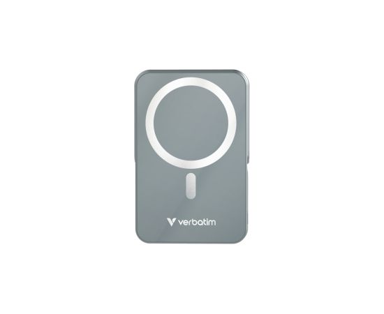 Enerģijas krātuve Verbatim Charge n Go 10000mAh Magnetic Wireless Charge Grey ar Statīvu