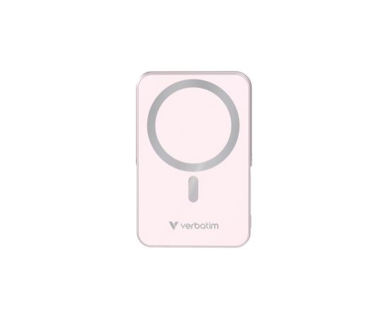 Enerģijas krātuve Verbatim Charge n Go 10000mAh Magnetic Wireless Charge Pink ar Statīvu