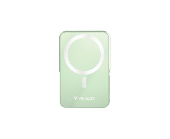 Enerģijas krātuve Verbatim Charge n Go 10000mAh Magnetic Wireless Charge Green ar Statīvu