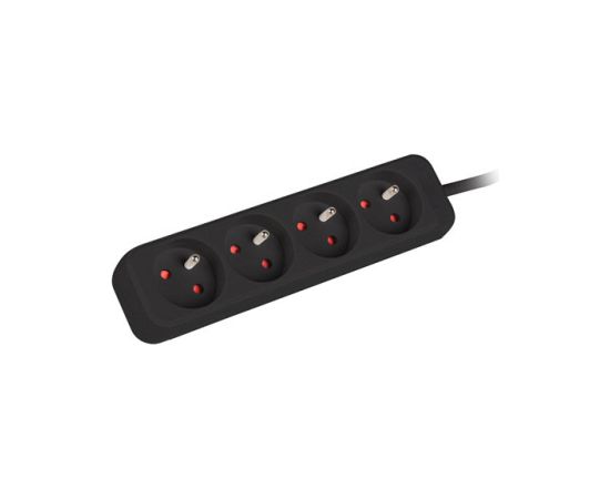 Lanberg Cable Power Strip, 4X French Outlets Quality-Grade Copper, 1.5 m PS0-04E-0150-BK