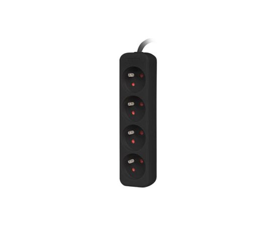 Lanberg Cable Power Strip, 4X French Outlets Quality-Grade Copper, 1.5 m PS0-04E-0150-BK