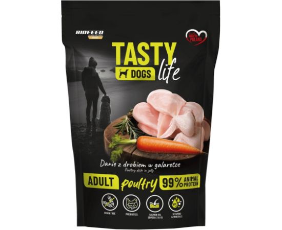 BIOFEED Tasty dog life drób 90% saszetka 500g Suņu barība