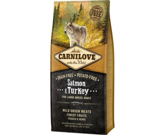 CARNILOVE Salmon&Turkey Adult Large breed dry dog food - 4kg Suņu barība