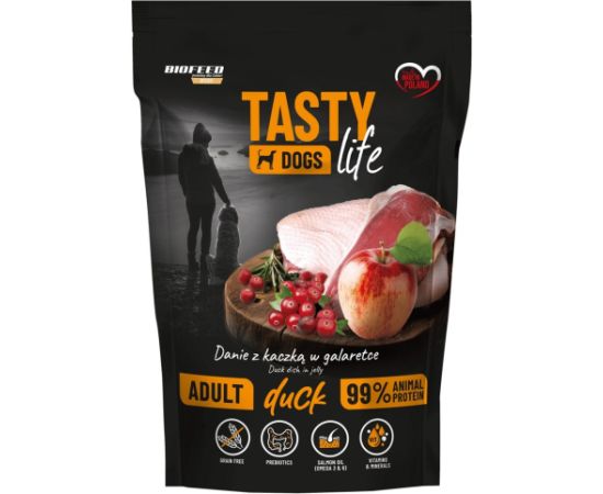 BIOFEED Tasty dog life kaczka 90% saszetka 500g Suņu barība
