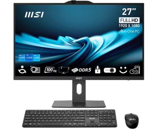 MSI Pro AP272P Intel® Core™ i5 68.6 cm (27") 1920 x 1080 pixels All-in-One PC 16 GB DDR4-SDRAM 512 GB SSD Windows 11 Pro Wi-Fi 6 (802.11ax) Black All In One Datori (AIO)