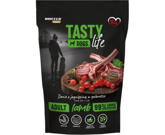 BIOFEED Tasty dog life jagnięcina 90% saszetka 500g Suņu barība