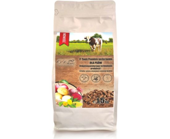 O'Canis Premium sucha karma dla psów wołowina z prosem, ziemniakami i czerwonym burakiem 1,5kg Suņu barība