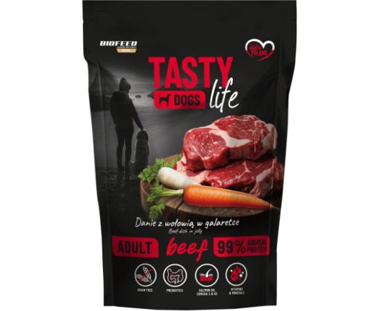BIOFEED Tasty dog life wołowina 90% saszetka 500g Suņu barība