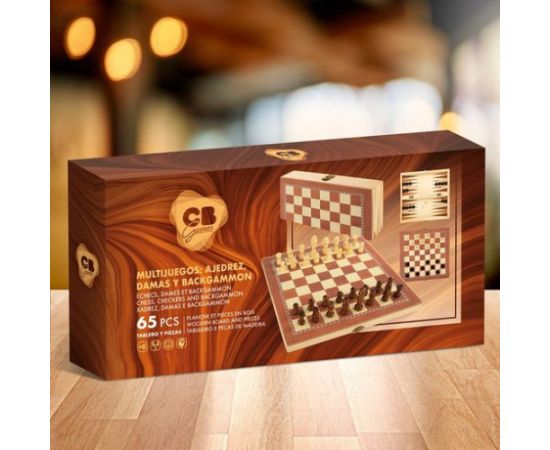 Настольная игра Шахматы, шашки и нарды (деревянные) CB49374 Galda spēles