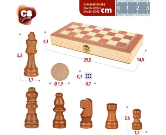 Настольная игра Шахматы, шашки и нарды (деревянные) CB49374 Galda spēles