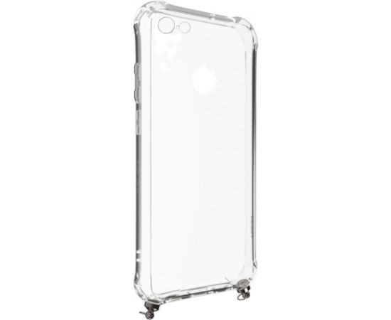 Evelatus Apple  iPhone 7/8/SE2020/SE2022 Silicone Transparent with Necklace TPU Strap Silver Neoriģinālie Maciņi
