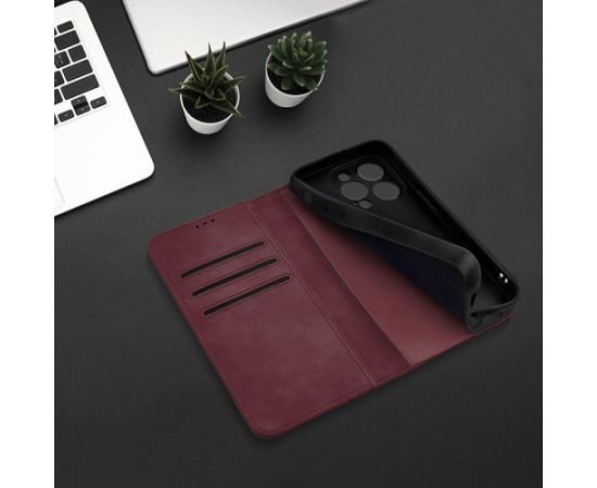 Fusion Prime Book case grāmatveida maks Samsung A346 Galaxy A34 5G bordo Neoriģinālie Maciņi