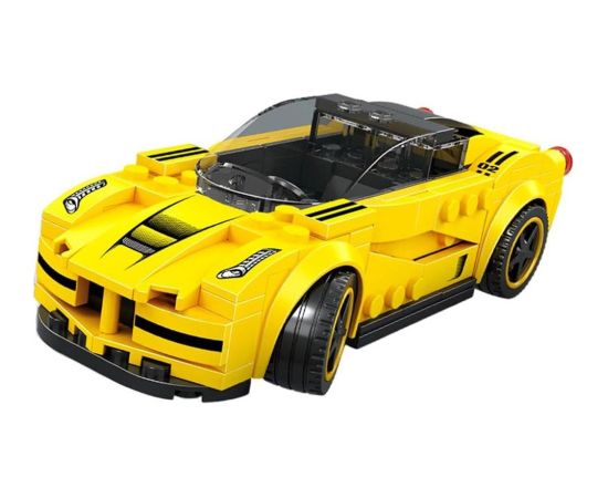 Jokomisiada Klocki techniczne Sportowe auto ŻÓŁTE 143-elementy + naklejki ZA5742 EDUKAMP