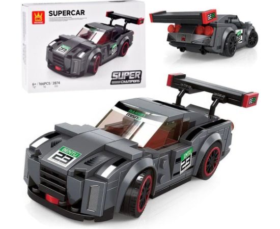 Jokomisiada Klocki techniczne Sportowe auto SZARE 166-elementów + naklejki ZA5743 EDUKAMP