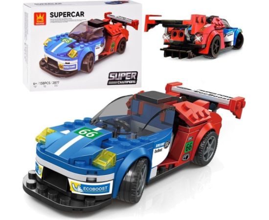 Jokomisiada Klocki techniczne Sportowe auto NIEBIESKO-CZERWONE 138-elementów ZA5744 EDUKAMP
