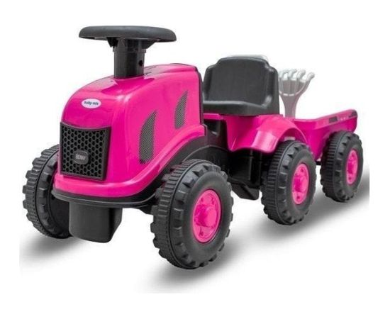 Baby Mix Jeździdełko traktor z przyczepą Benny różowy