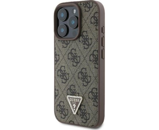 Guess Leather 4G Triangle Strass Защитный Чехол для Apple iPhone 16 Pro Max Чехлы - альтернативные