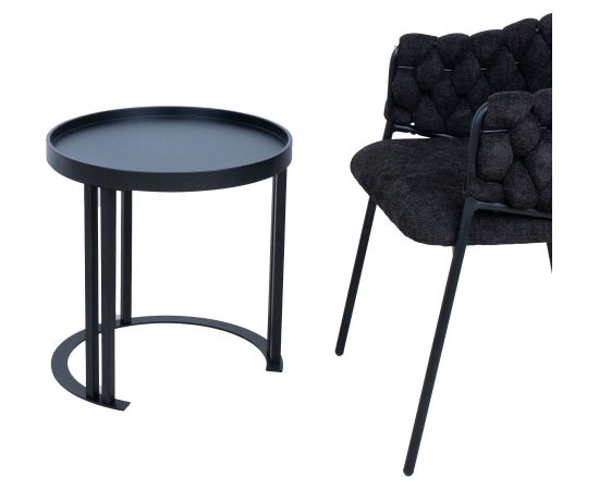 Papildus galdiņš KEIRA D50xH50cm, melns Žurnālu un kafijas galdiņi