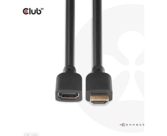 CABLE HDMI TO HDMI 1M/M/F CAC-1322 CLUB3D  Кабель HDMI