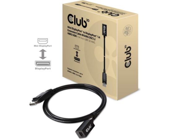 CABLE MINI DP TO DP 1M/M/F CAC-1120 CLUB3D  Кабель HDMI