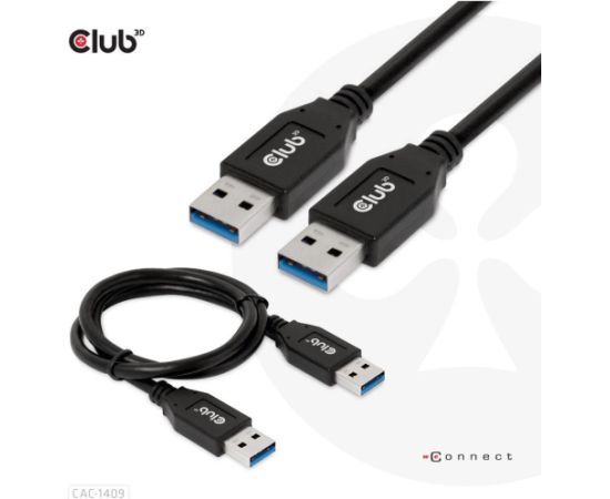 CABLE USB3.1 3A 0.5M/M/M CAC-1409 CLUB3D Дата USB-кабели