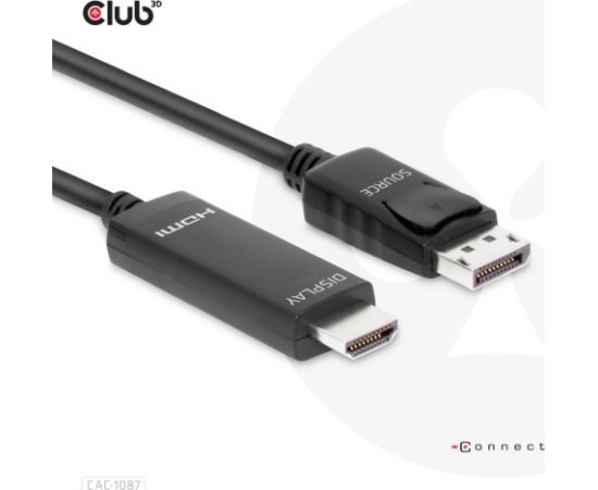 CABLE DP TO HDMI 3M/M/M CAC-1087 CLUB3D  Кабель HDMI