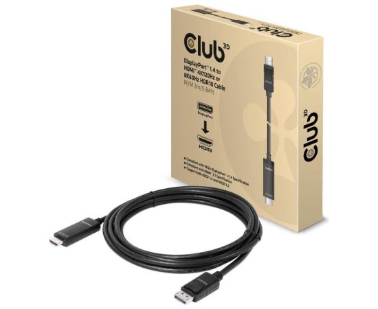 CABLE DP TO HDMI 3M/M/M CAC-1087 CLUB3D  Кабель HDMI