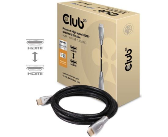 CABLE HDMI TO HDMI 1M/M/M CAC-1311 CLUB3D  Кабель HDMI