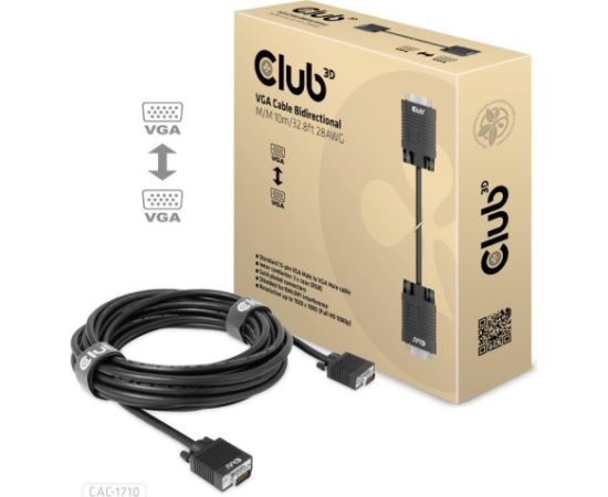 CABLE VGA TO VGA 10M/M/M CAC-1710 CLUB3D  Кабель HDMI