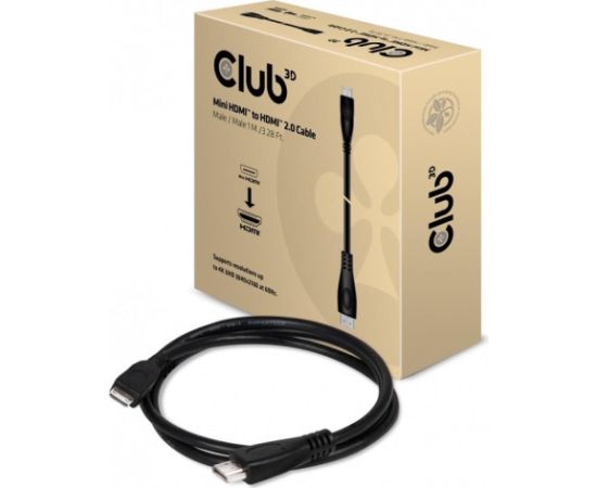 CABLE MINI HDMI TO HDMI 1M/M/M CAC-1350 CLUB3D  Кабель HDMI