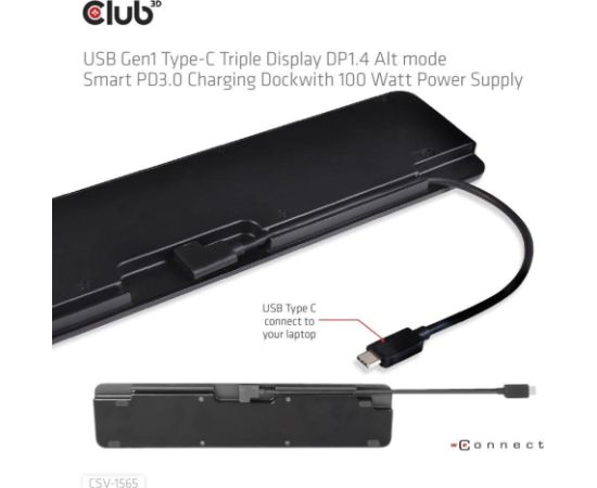 NB ACC DOCKING STATION/USB-C 100W CSV-1565 CLUB3D