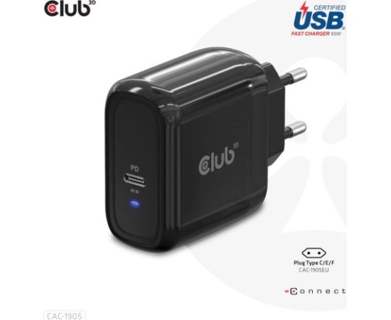 MOBILE TRAVEL CHARGER USB-C/PPS 65W CAC-1905EU CLUB3D