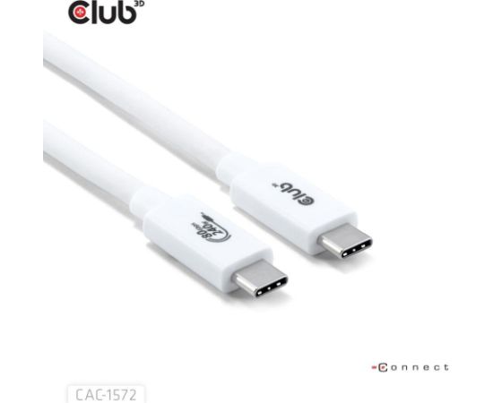 CABLE USB-C TO USB-C 1.2M/WHITE CAC-1572 CLUB3D Data USB kabeļi