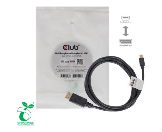 CABLE MINI DP TO DP 2M/M/M CAC-2163 CLUB3D HDMI vadi