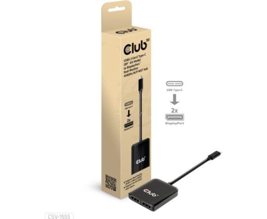 I/O HUB USB-C TO DP DUAL/CSV-1555 CLUB3D