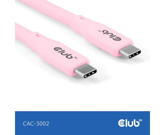 CABLE USB-C TO USB-C 2M/M/M PINK CAC-3002 CLUB3D Data USB kabeļi