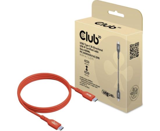 CABLE USB-C TO USB-C 1M/M/M CAC-1511 CLUB3D Дата USB-кабели