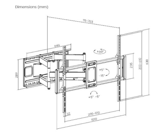 TV SET ACC WALL MOUNT 60-120"/WM-120ST-01 GEMBIRD Крепления для телевизоров