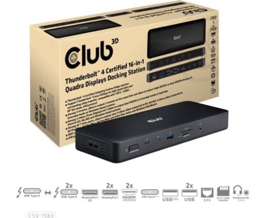 NB ACC DOCKING STATION 16IN1/THUNDERBOLT CSV-1583 CLUB3D