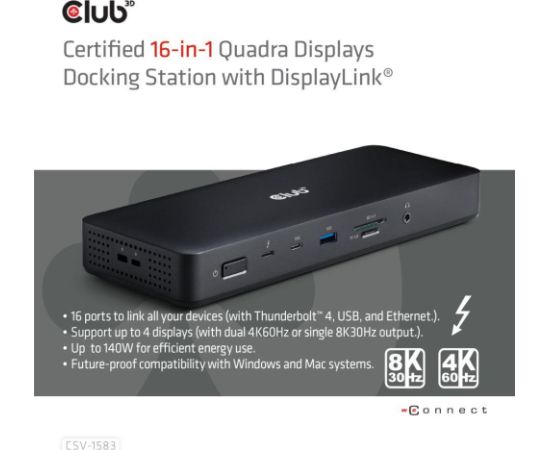 NB ACC DOCKING STATION 16IN1/THUNDERBOLT CSV-1583 CLUB3D