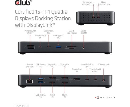 NB ACC DOCKING STATION 16IN1/THUNDERBOLT CSV-1583 CLUB3D