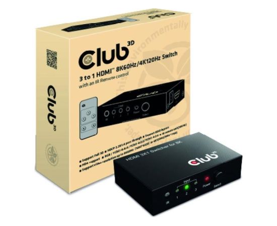 VIDEO SWITCH HDMI 3PORT/CSV-1381 CLUB3D VIDEO SWITCH HDMI 3PORT/CSV-1381 CLUB3D