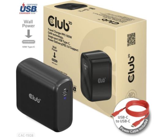 MOBILE TRAVEL CHARGER USB-C/100W CAC-1908EU CLUB3D