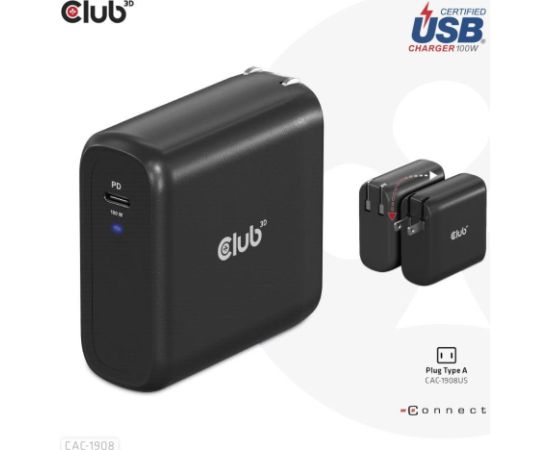 MOBILE TRAVEL CHARGER USB-C/100W CAC-1908EU CLUB3D