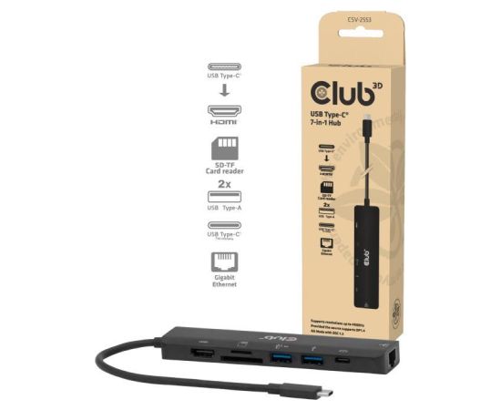 I/O HUB 7IN1 USB-C HDMI/100W CSV-2553 CLUB3D