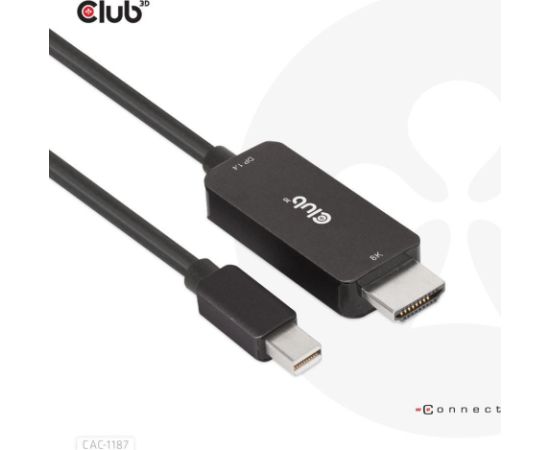 CABLE MINIDP TO HDMI 1.8M/M/M CAC-1187 CLUB3D  Кабель HDMI