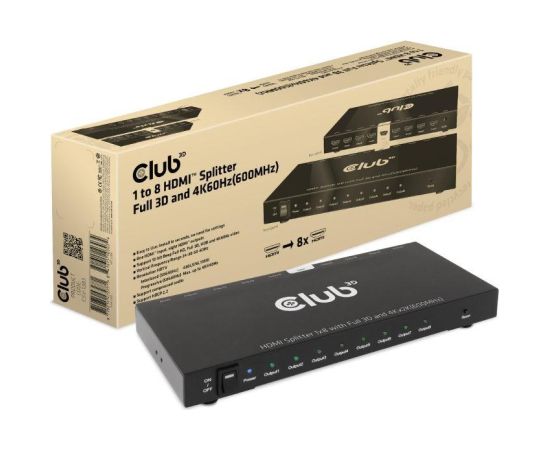 I/O VIDEO SPLITTER HDMI 8PORT/3D 4K 60HZ CSV-1383 CLUB3D I/O VIDEO SPLITTER HDMI 8PORT/3D 4K 60HZ CSV-1383 CLUB3D